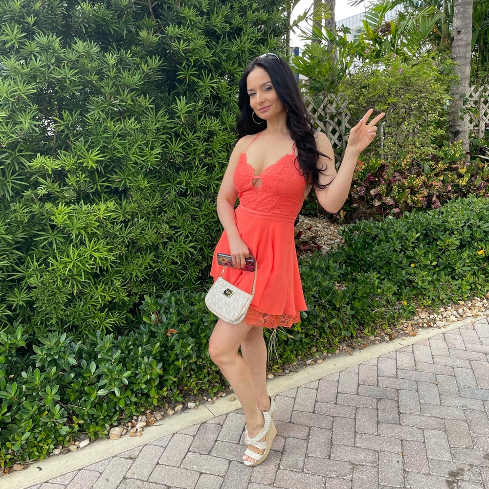 Bebe open back dress